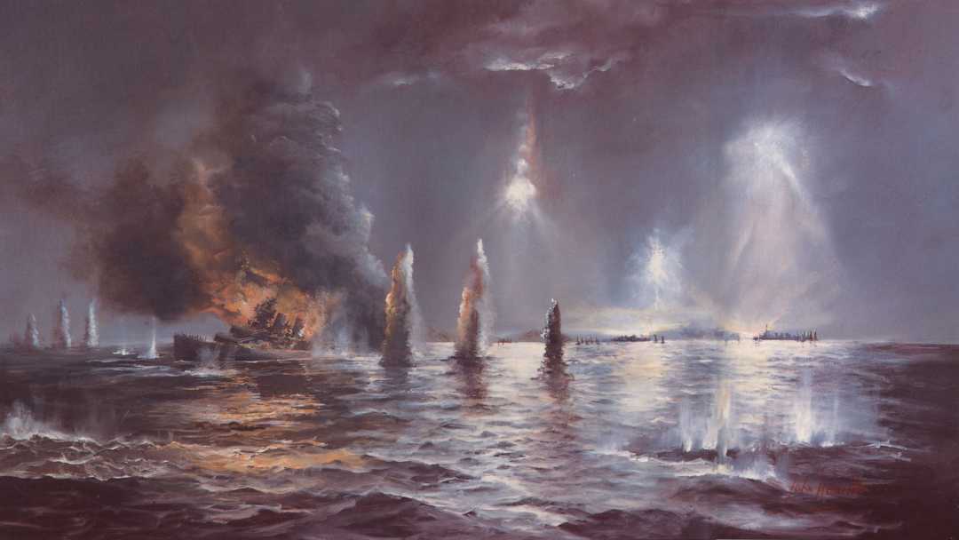 一副反映埃斯佩蘭斯角海戰的油畫