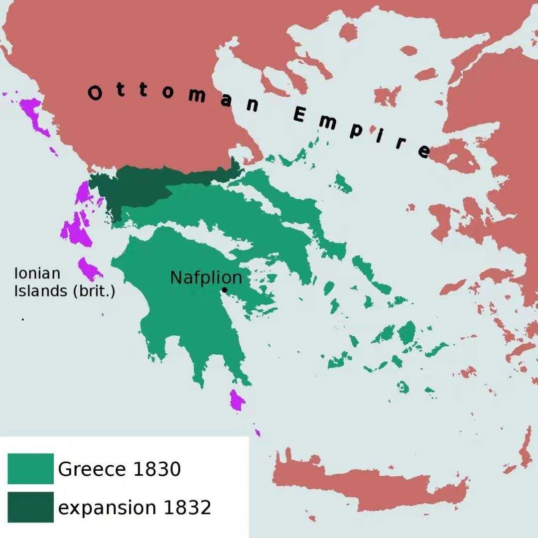 獨立之初的希臘（綠色）