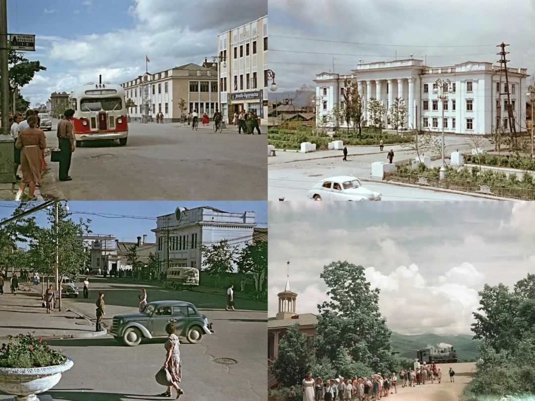 1954年的庫頁島街景，已毫無中國印記