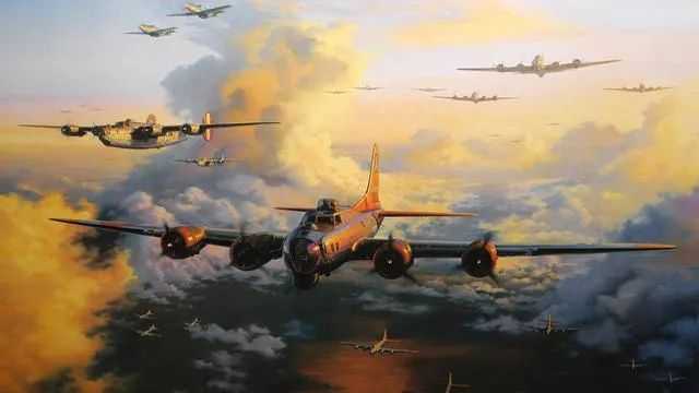 圖13. 執行轟炸任務的盟軍轟炸機機群