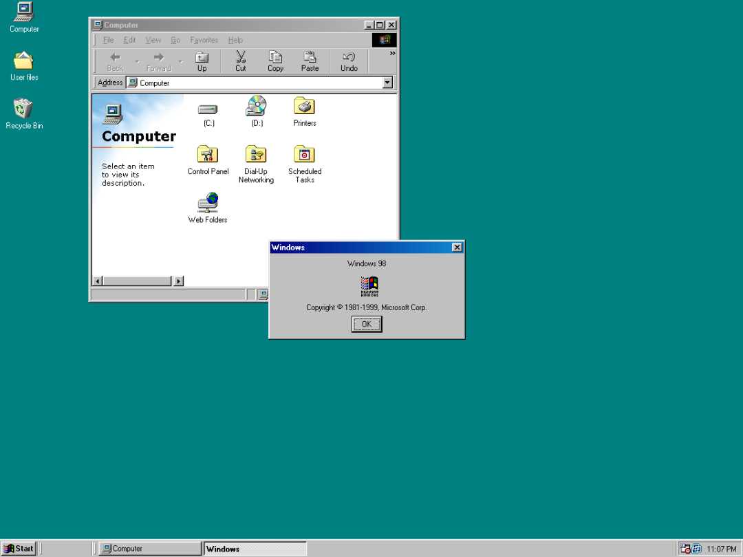 Windows 98 桌面界面