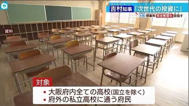 日本大阪將成為首個教育全免費的地區