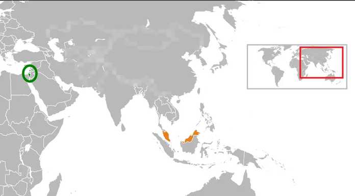 馬來西亞和以色列的位置