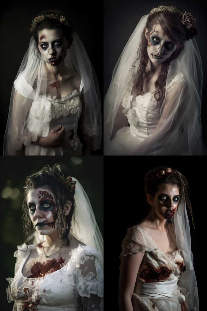 殭屍新娘的半身肖像