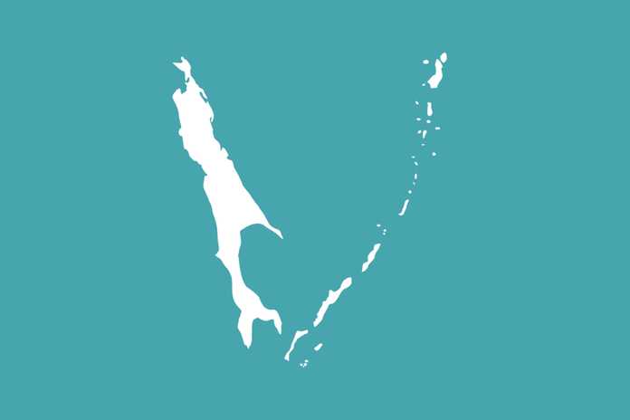 薩哈林州州旗，印有庫頁島和整個千島群島
